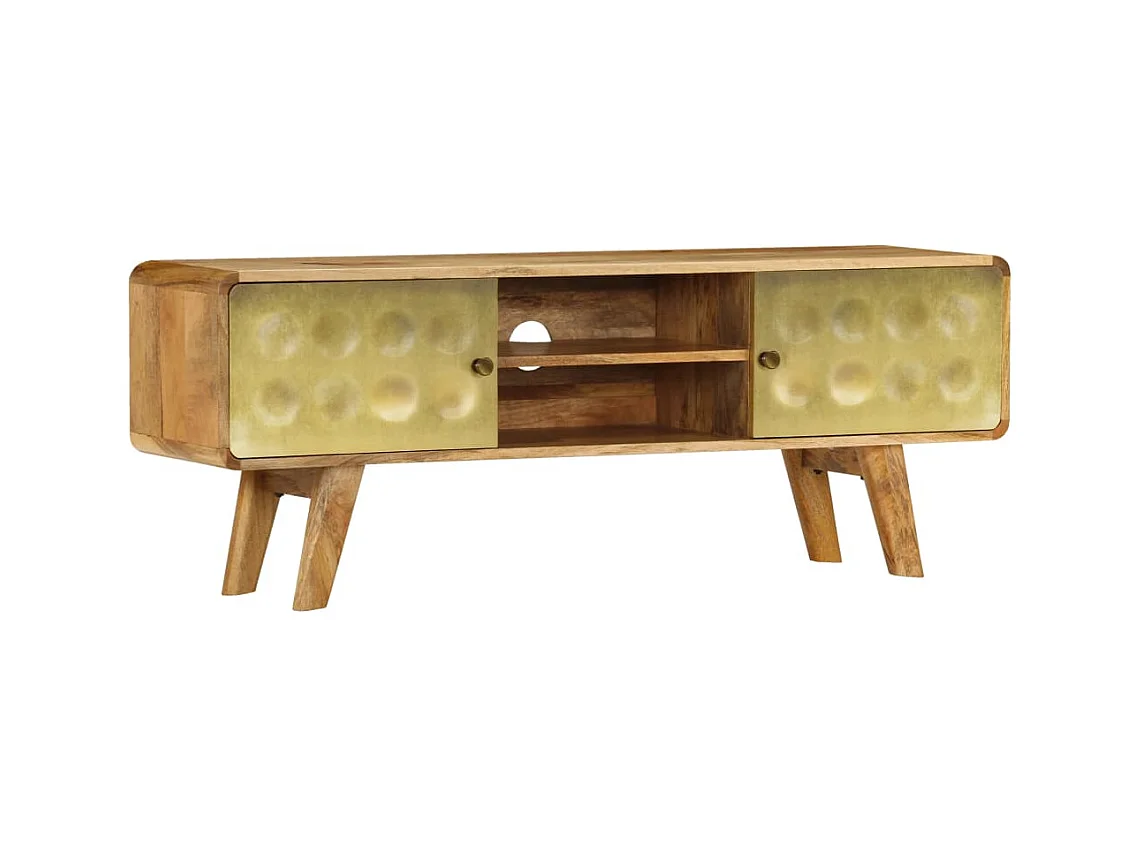 Meuble TV Bois de manguier massif 120x30x45 cm
