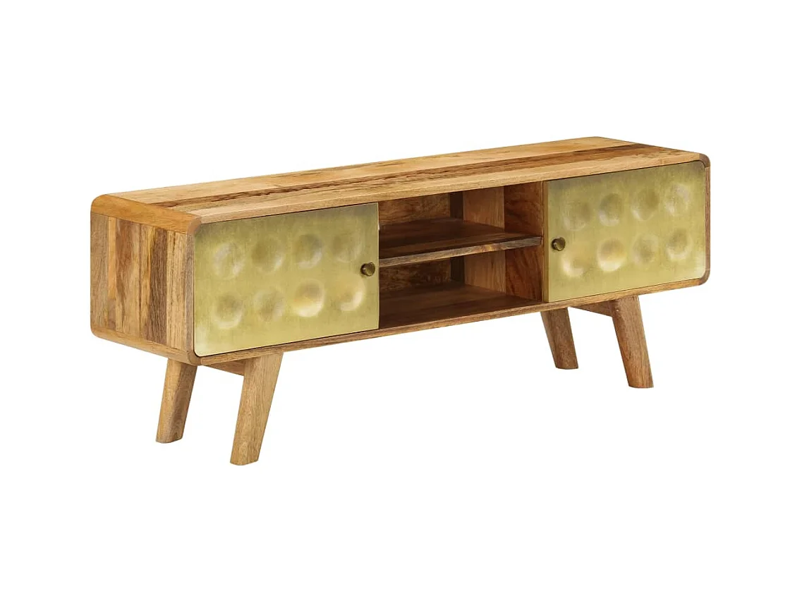 Meuble TV Bois de manguier massif 120x30x45 cm