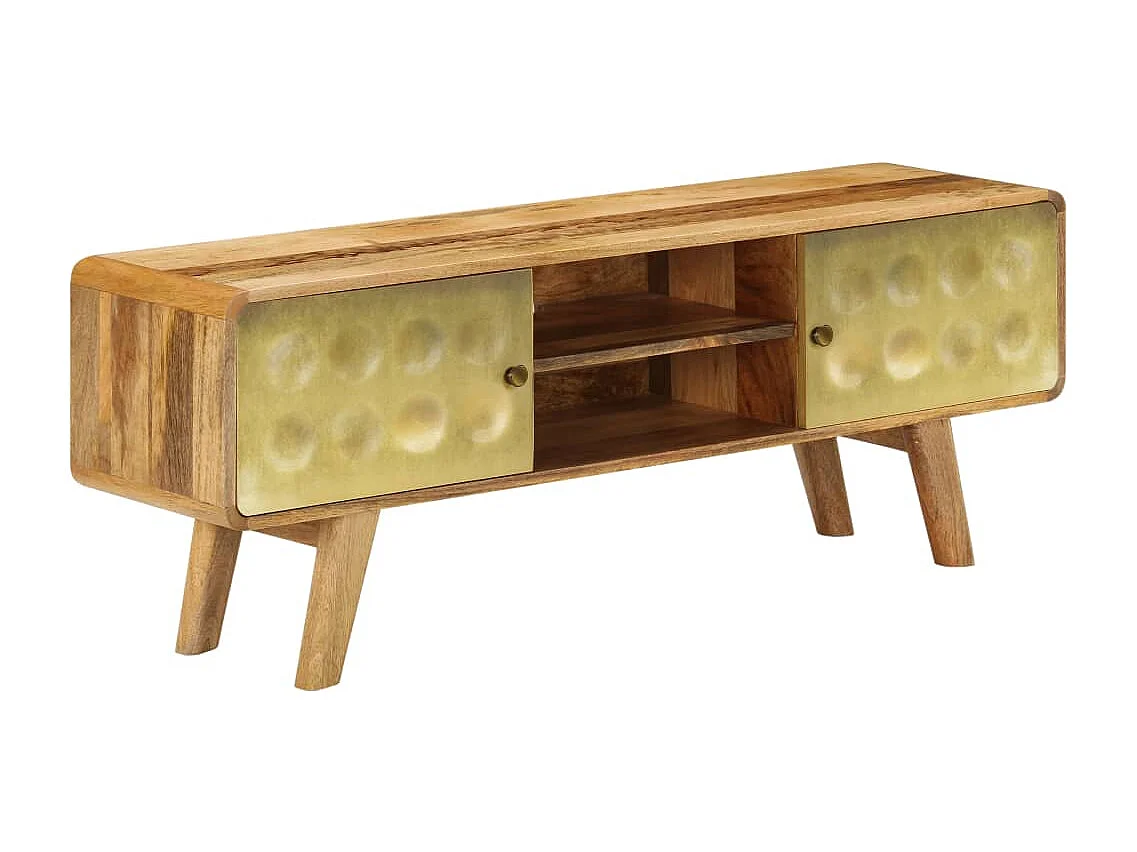 Meuble TV Bois de manguier massif 120x30x45 cm