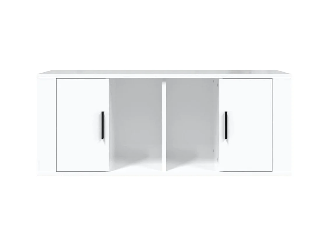 Meuble TV Blanc brillant 100x35x40 cm Bois d'ingénierie