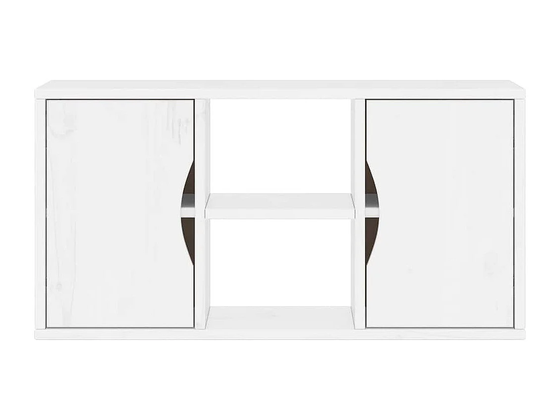 Meuble TV  blanc 79x24x40 cm bois massif pin