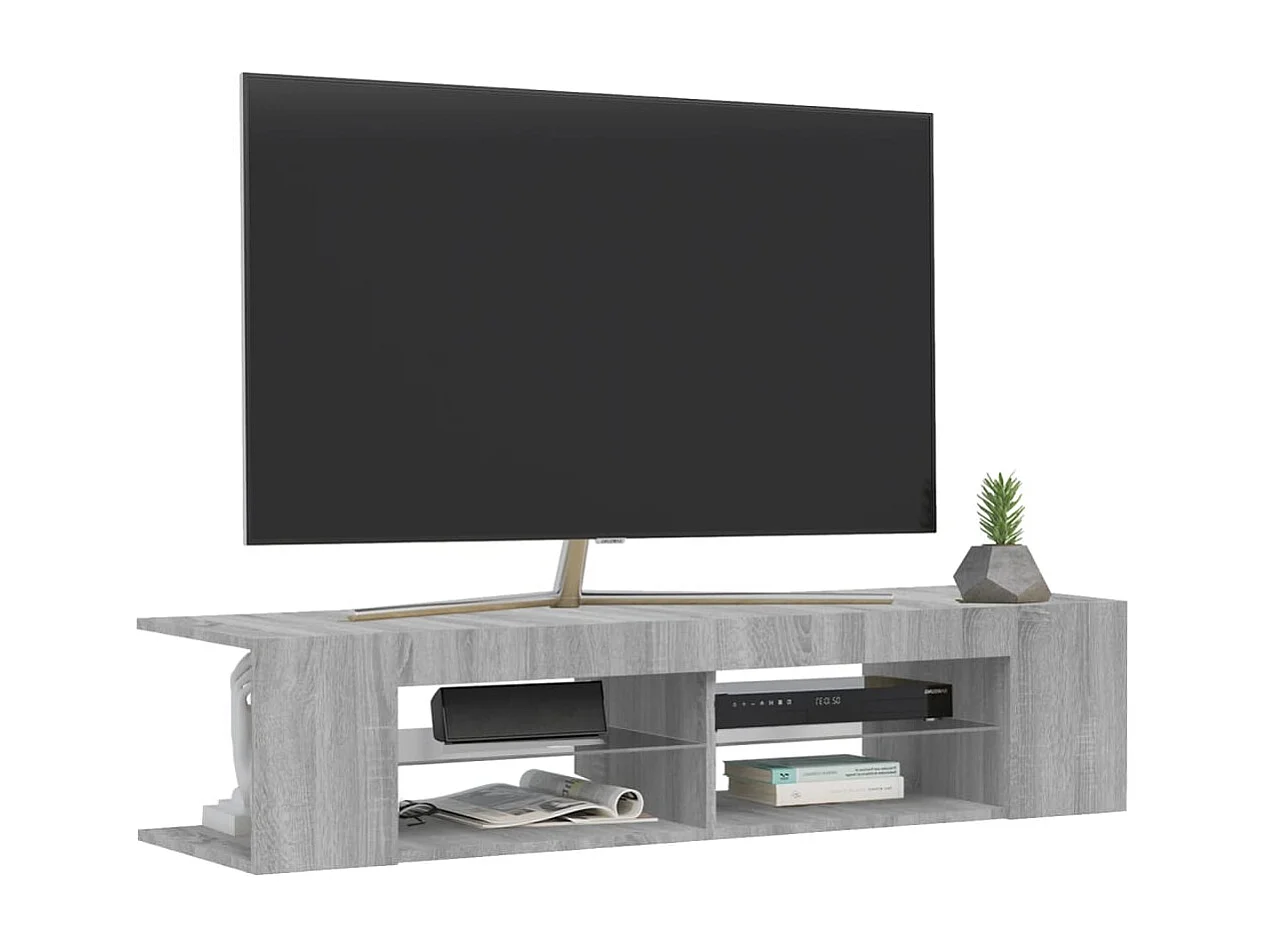 Meuble TV avec lumières LED sonoma gris 135x39x30 cm