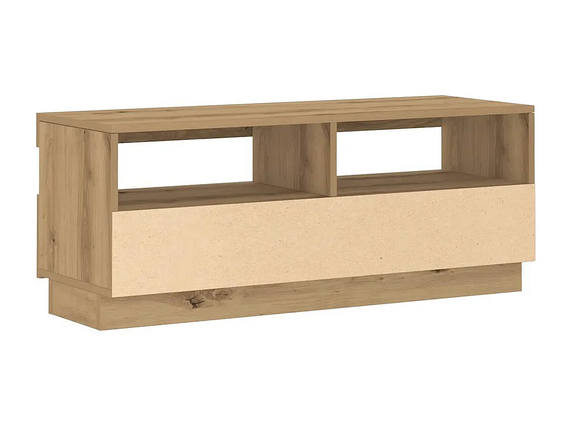 Meuble TV avec lumières LED chêne artisanal bois d'ingénierie