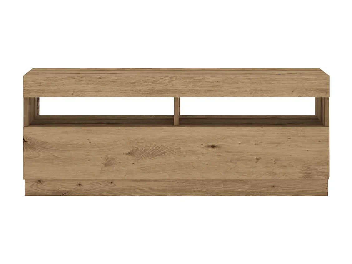 Meuble TV avec lumières LED chêne artisanal bois d'ingénierie