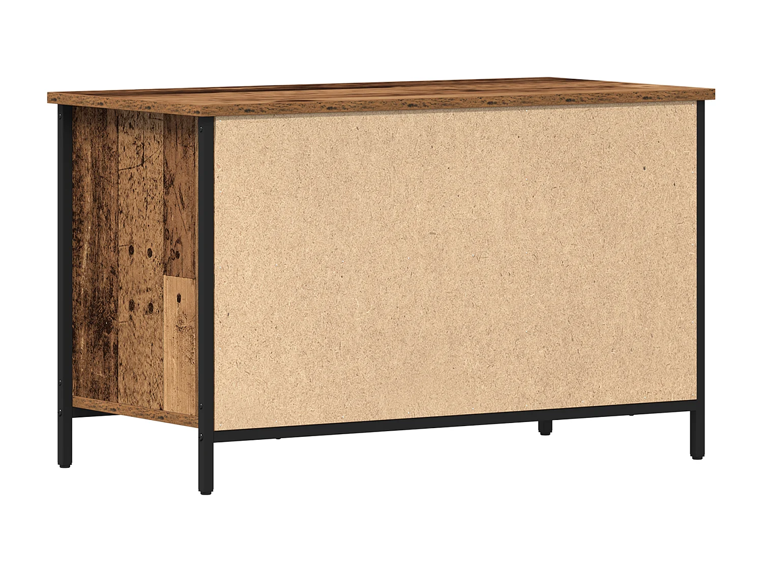 Antieke houten tv-kast 80x40x50 cm in spaanplaat en staal