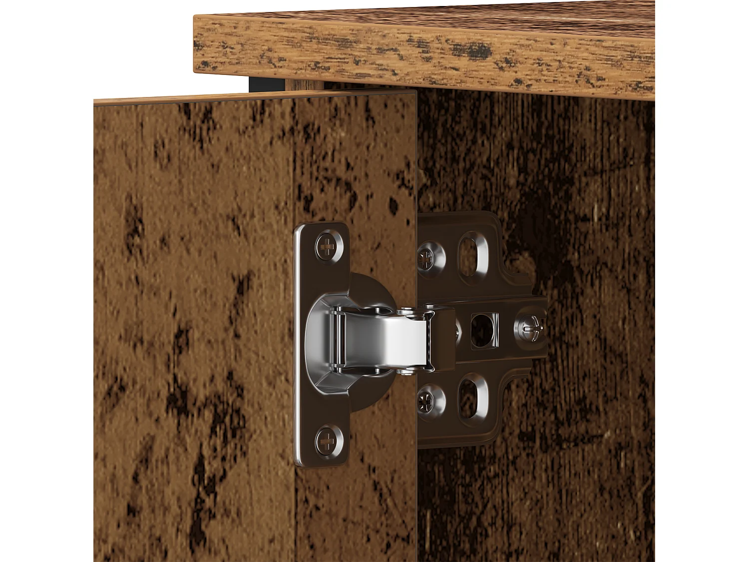 Antieke houten tv-kast 80x40x50 cm in spaanplaat en staal