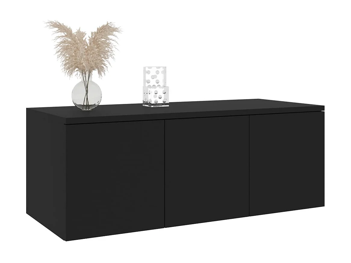 Meuble TV Noir 80x34x30 cm Bois d'ingénierie