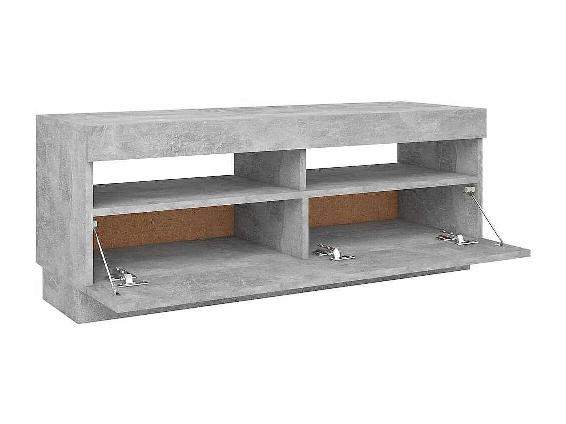 Mobile TV grigio cemento con luci LED 100x35x40 cm