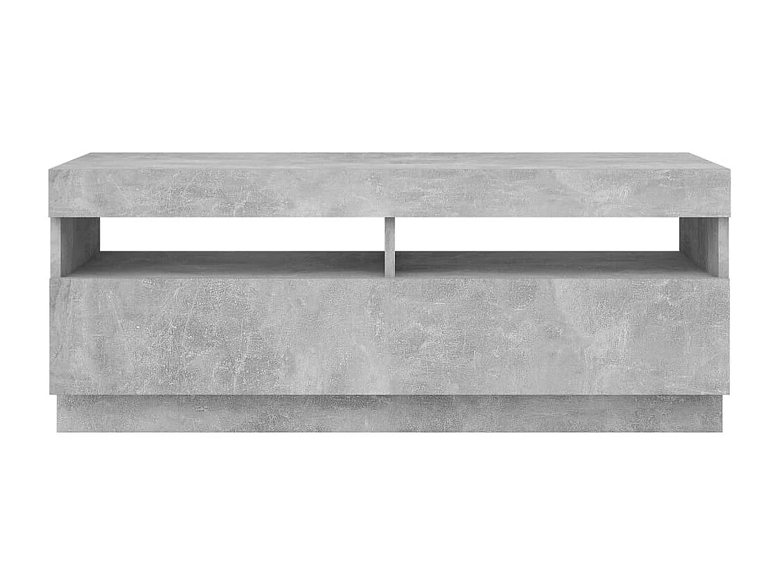 Mobile TV grigio cemento con luci LED 100x35x40 cm