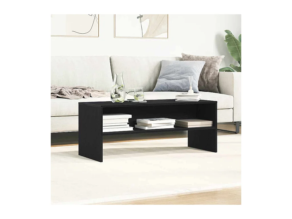 Meuble TV chêne noir 100x40x40 cm bois d'ingénierie