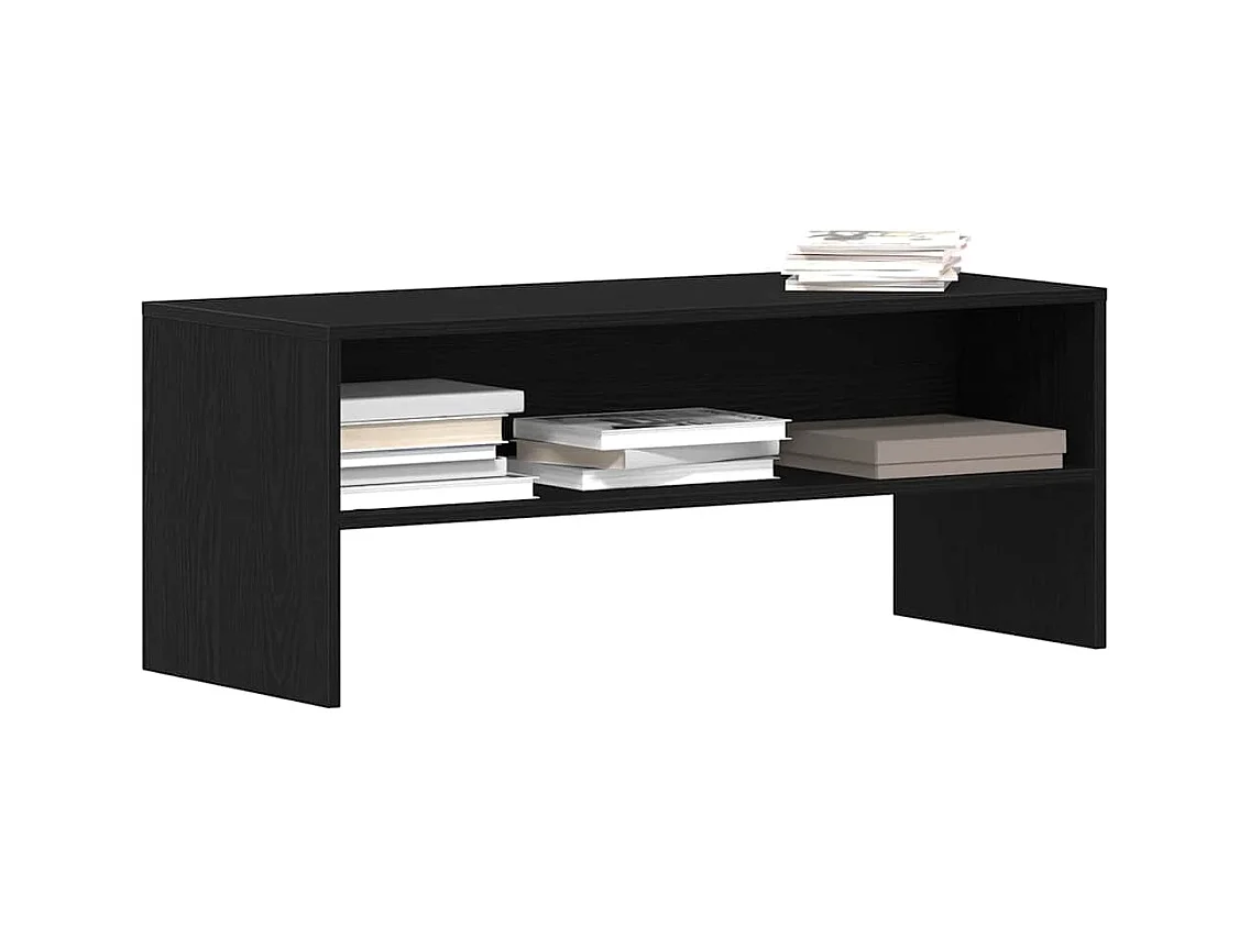 Meuble TV chêne noir 100x40x40 cm bois d'ingénierie