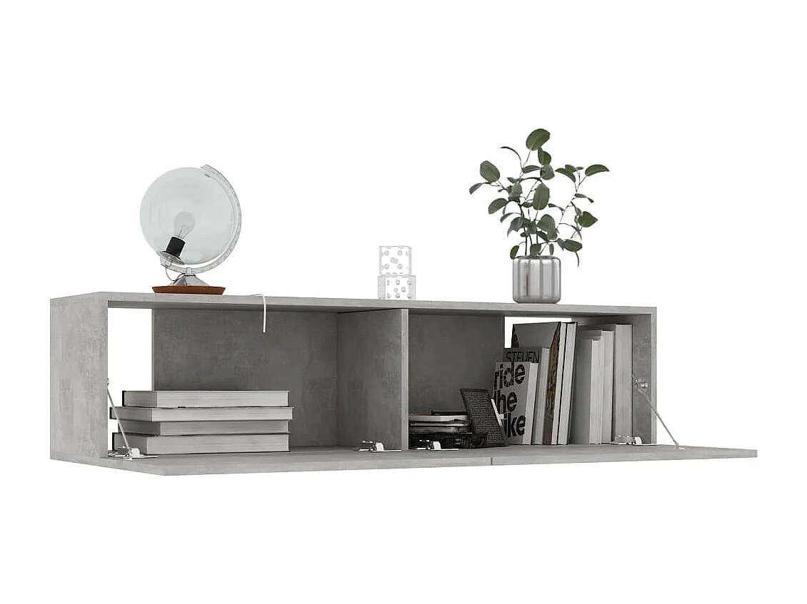 Mueble de TV de madera de ingeniería gris hormigón 120x30x30 cm