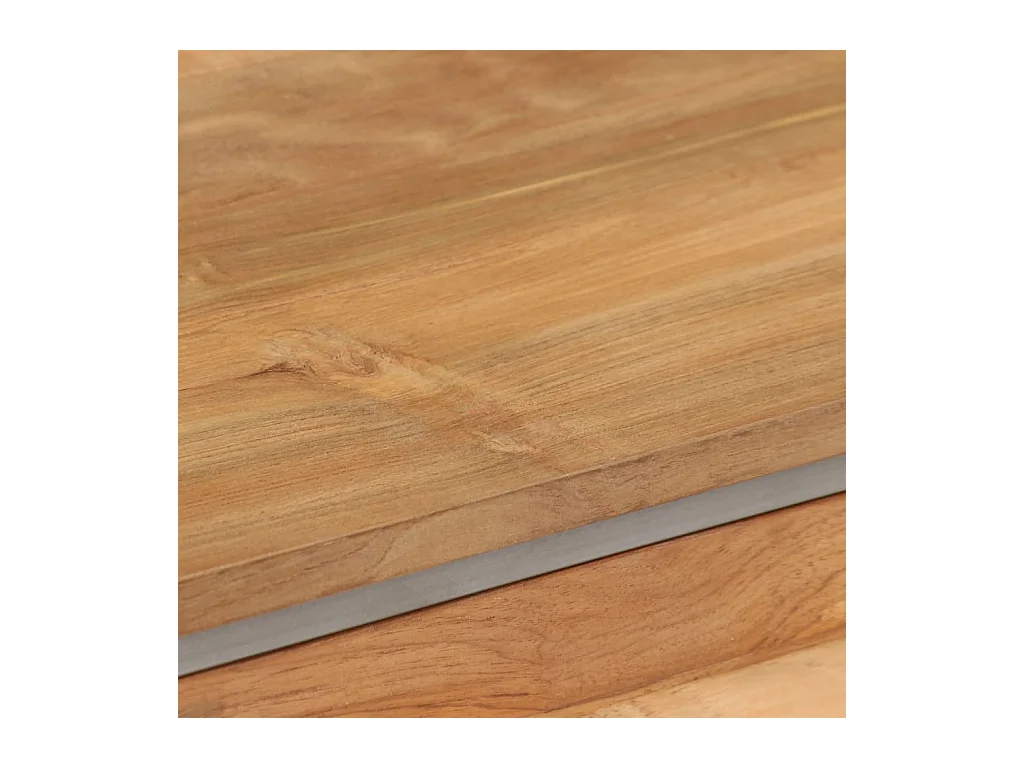 Meuble TV Teck recyclé et acier 120x30x40 cm