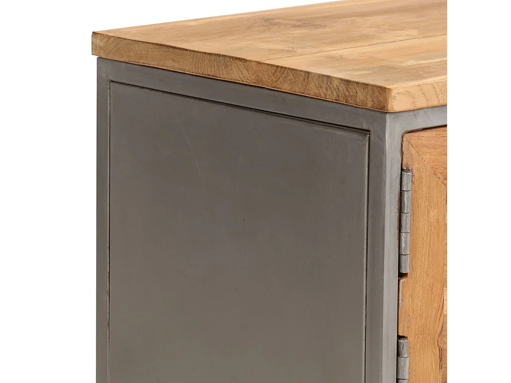 Mobile TV in teak riciclato e acciaio 120x30x40 cm