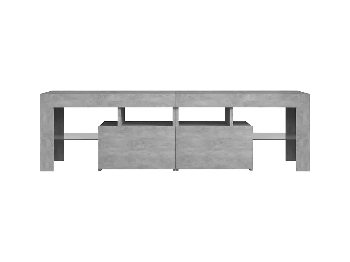 Meuble TV avec lumières LED Gris béton 140x36,5x40 cm