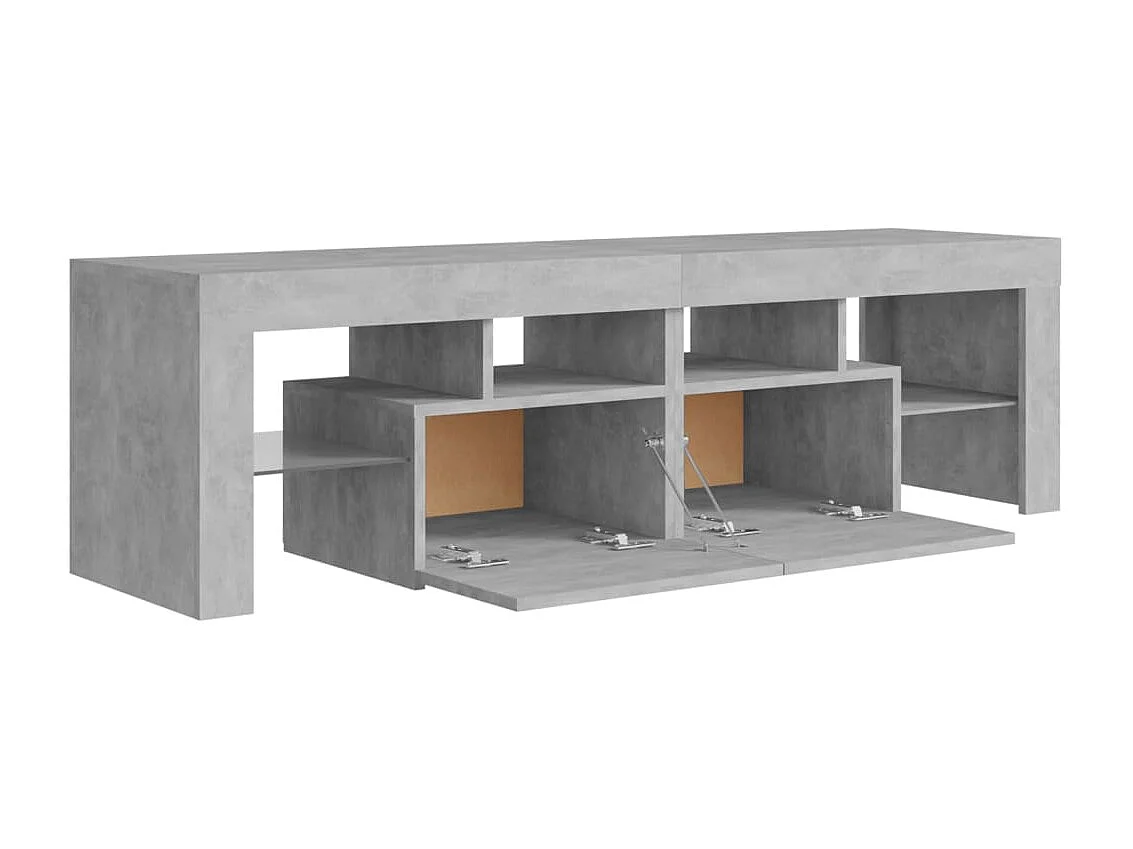 Mobile TV con luci LED Grigio cemento 140x36,5x40 cm