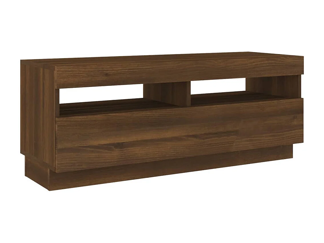 Meuble TV avec lumières LED chêne marron 100x35x40 cm