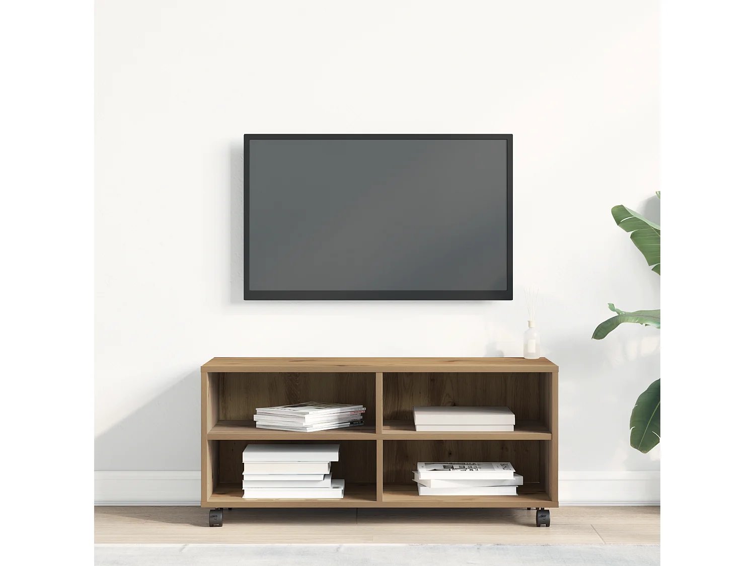 90x35x35 cm Artisan eiken tv-kast in bewerkt hout