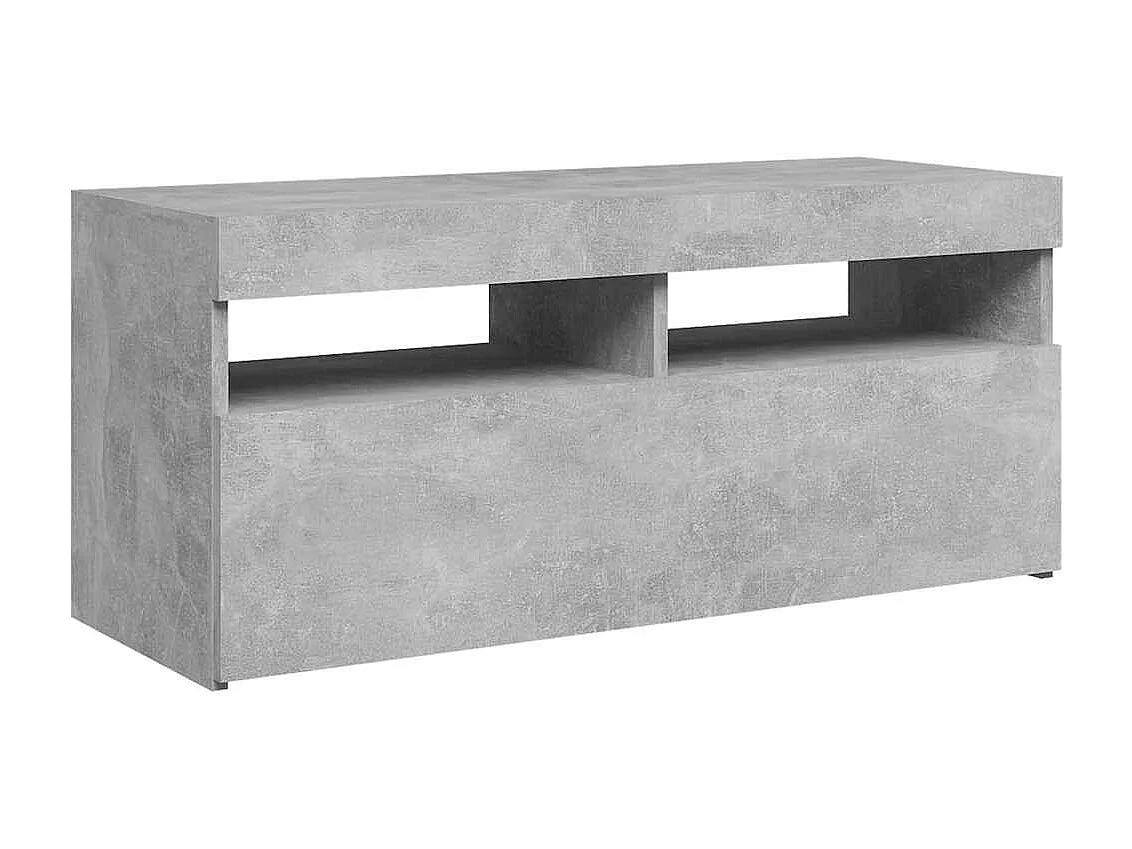 Mobile TV grigio cemento con luci LED 90x35x40 cm