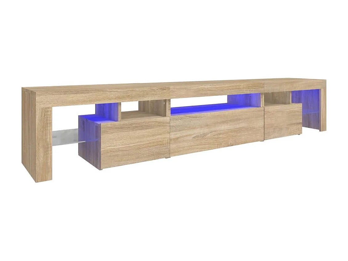 Mueble de TV con luces LED roble Sonoma 215x36,5x40 cm