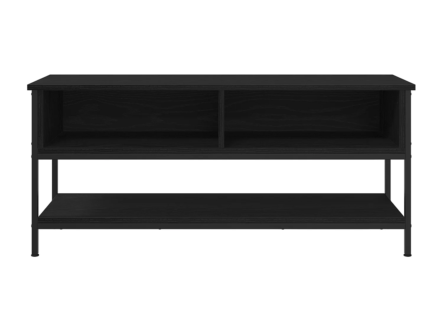Meuble TV Noir Chêne 100x35x45 cm Bois d'ingénierie et Acier