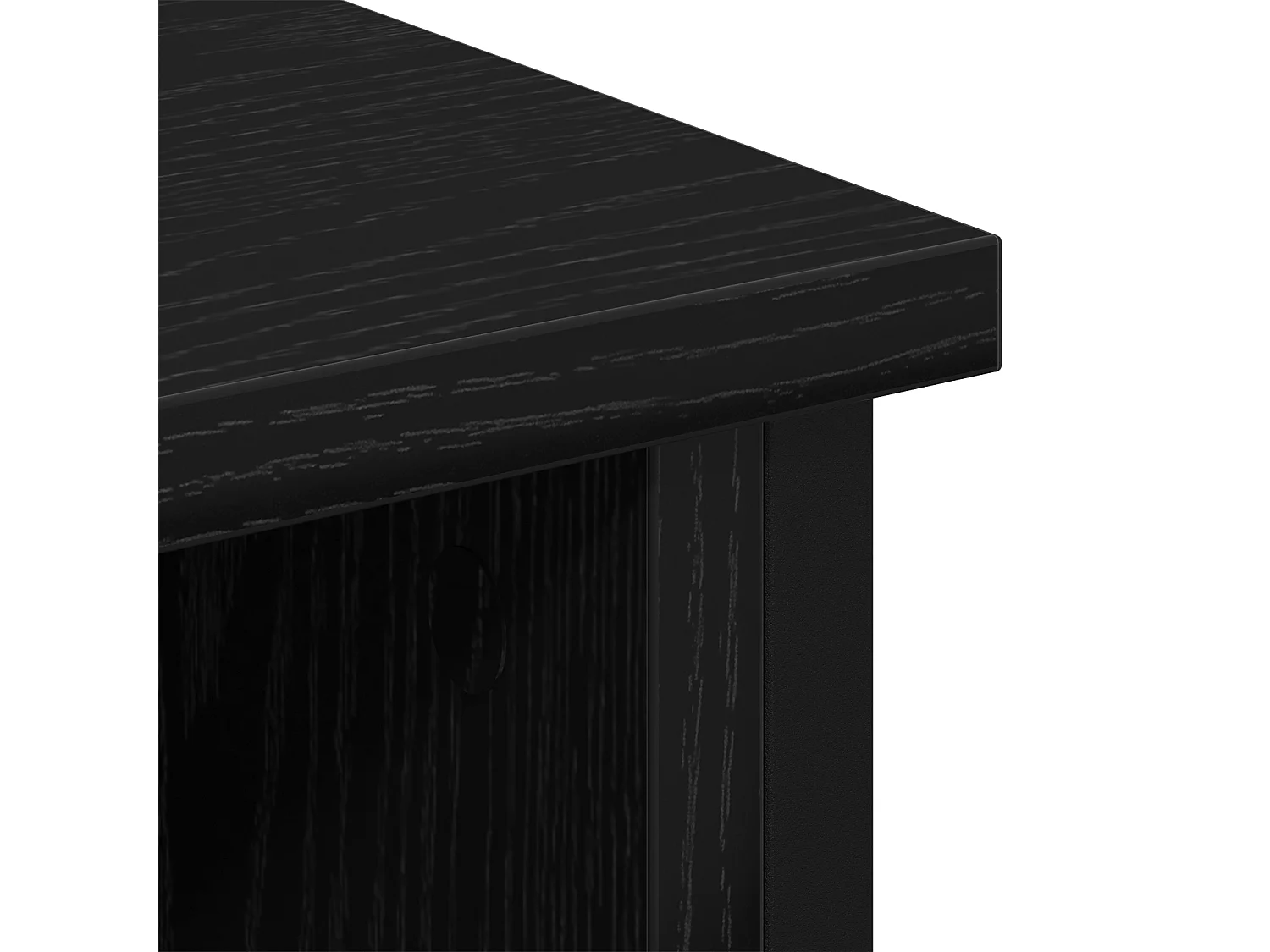 Meuble TV Noir Chêne 100x35x45 cm Bois d'ingénierie et Acier
