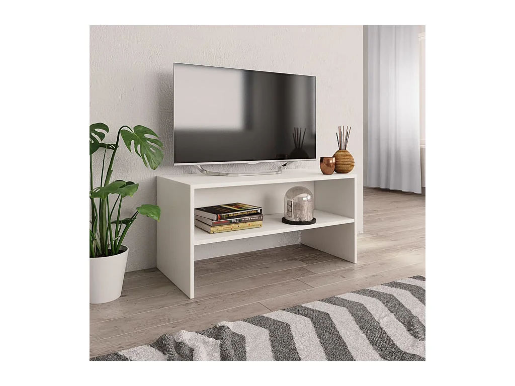 Meuble TV Blanc 80x40x40 cm Bois d’ingénierie