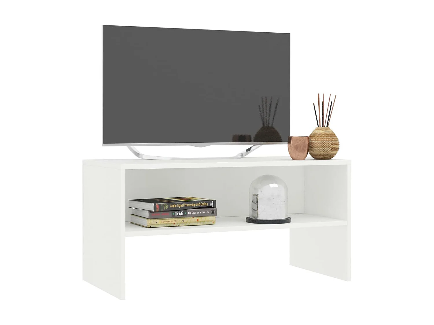 Meuble TV Blanc 80x40x40 cm Bois d’ingénierie