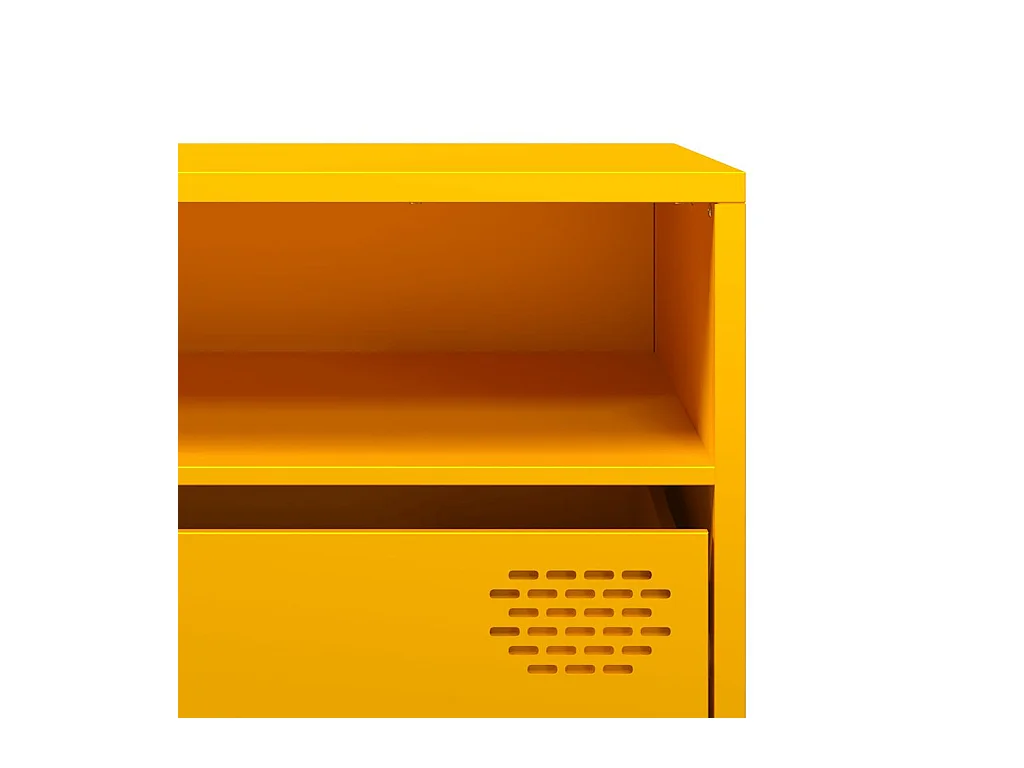 Mueble de TV amarillo mostaza 202x39x43,5 cm acero laminado en frío