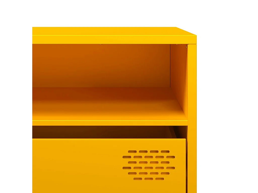 Mueble de TV amarillo mostaza 202x39x43,5 cm acero laminado en frío