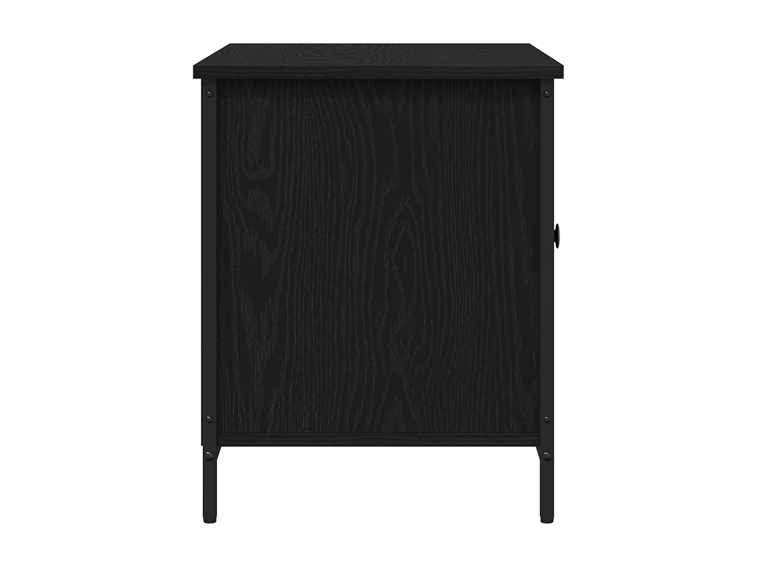 Mobile TV in rovere nero 80x40x50 cm in legno ingegnerizzato e acciaio