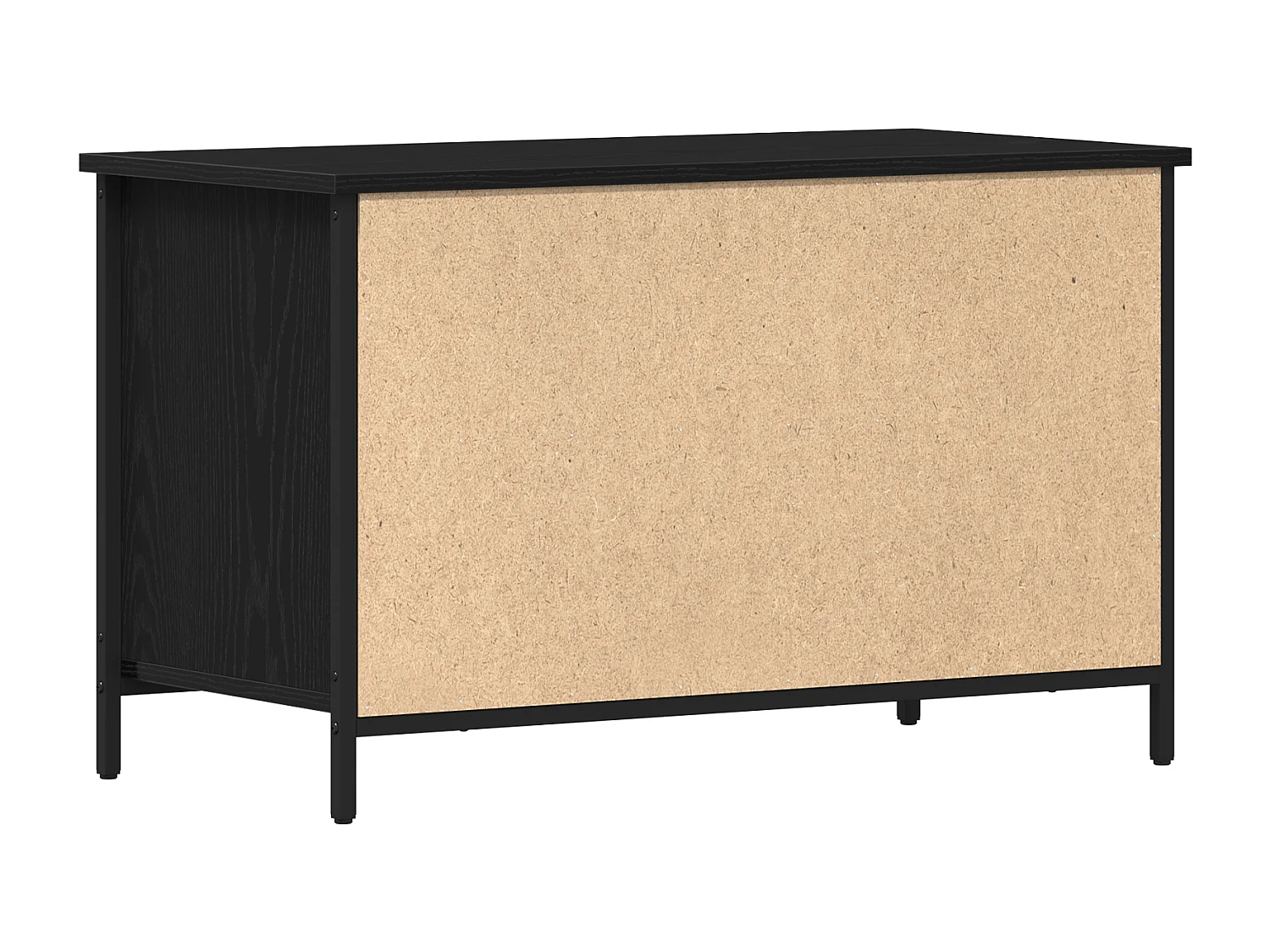 Mobile TV in rovere nero 80x40x50 cm in legno ingegnerizzato e acciaio