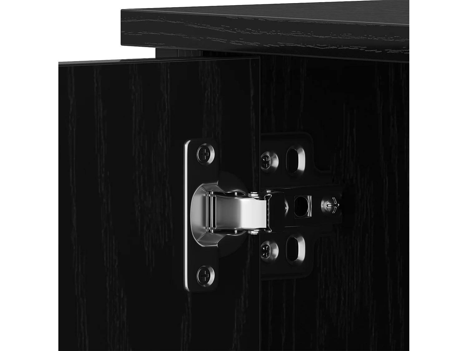 Mobile TV in rovere nero 80x40x50 cm in legno ingegnerizzato e acciaio