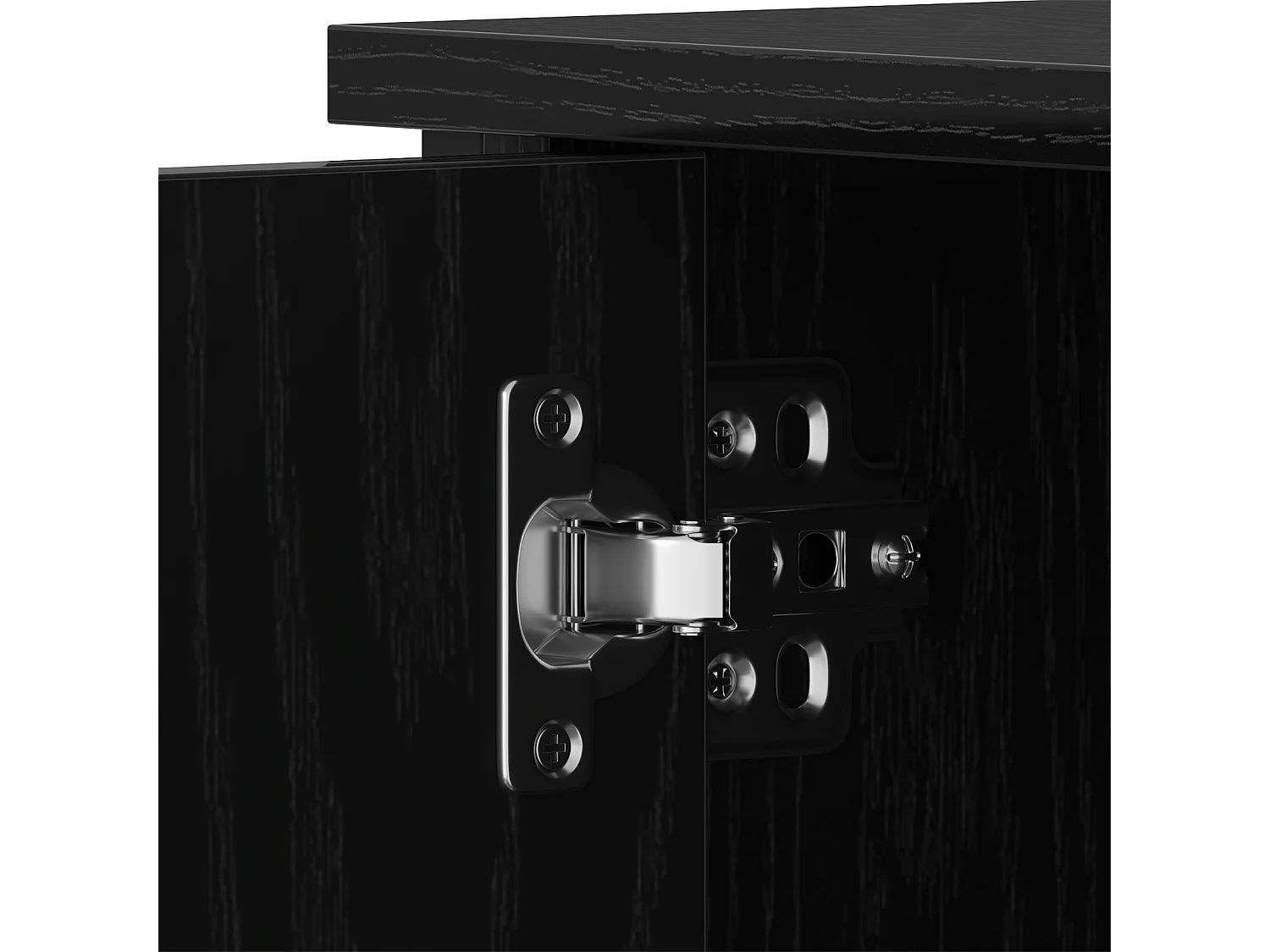 Meuble TV en chêne noir 80x40x50 cm en bois d'ingénierie et acier