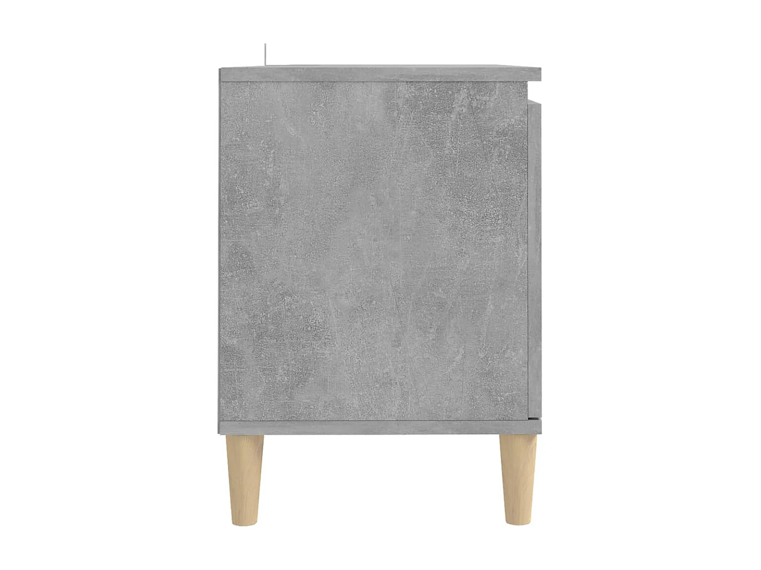 Meuble TV avec pieds en bois massif Gris béton 103,5x35x50 cm