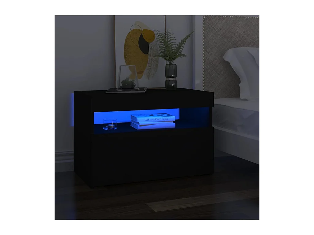Meuble TV avec lumières LED noir 60x35x40 cm