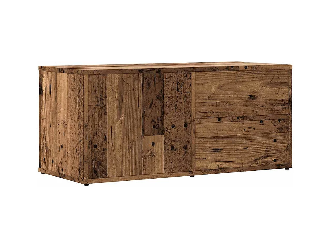 Meuble TV vieux bois 80x34x35,5 cm bois d'ingénierie