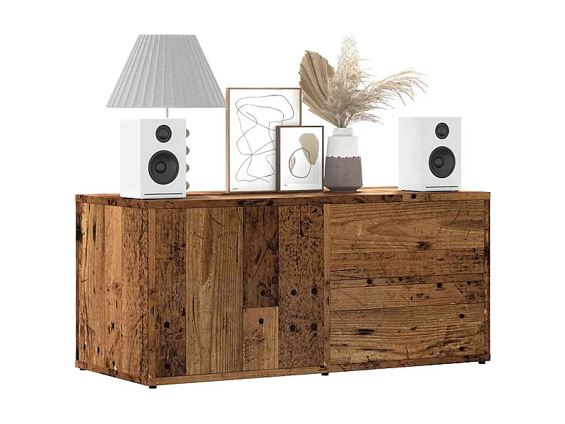 Meuble TV vieux bois 80x34x35,5 cm bois d'ingénierie