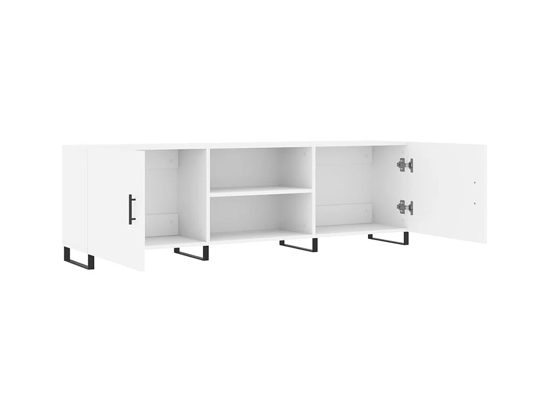 Meuble TV blanc 150x30x50 cm bois d'ingénierie