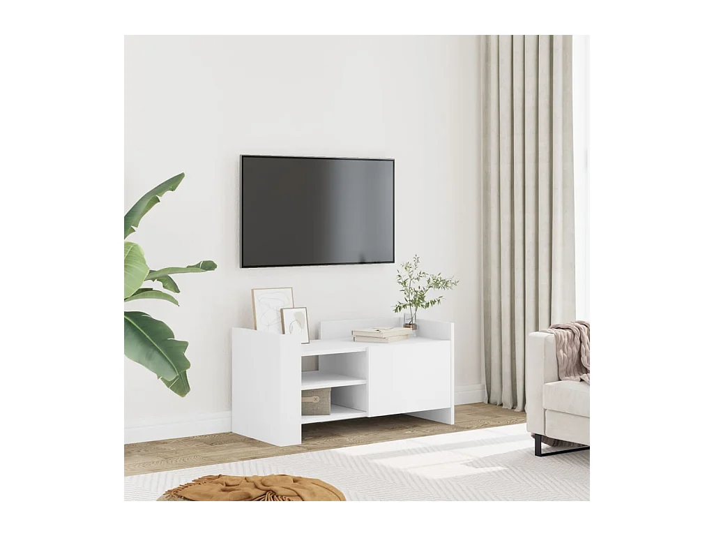 Meuble TV blanc 80x35x40 cm bois d’ingénierie