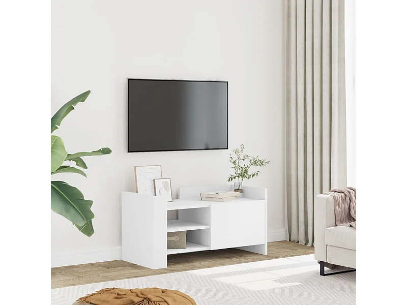 Weißer TV-Schrank 80x35x40 cm Holzwerkstoff