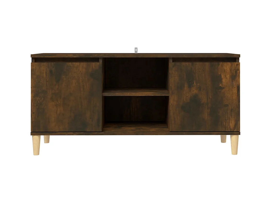 TV-Schrank mit Massivholzbeinen Geräucherte Eiche 103,5x35x50 cm
