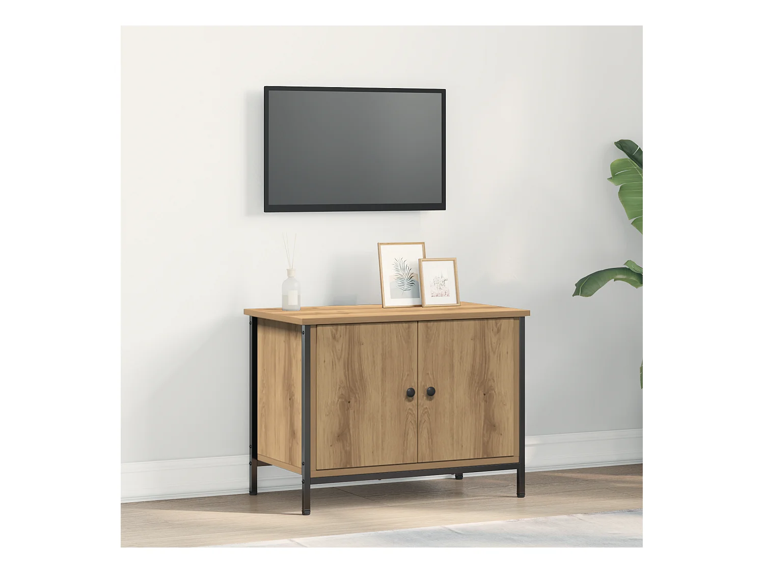 Meuble TV Chêne artisanal Panneau de particules 60 x 35 x 45 cm