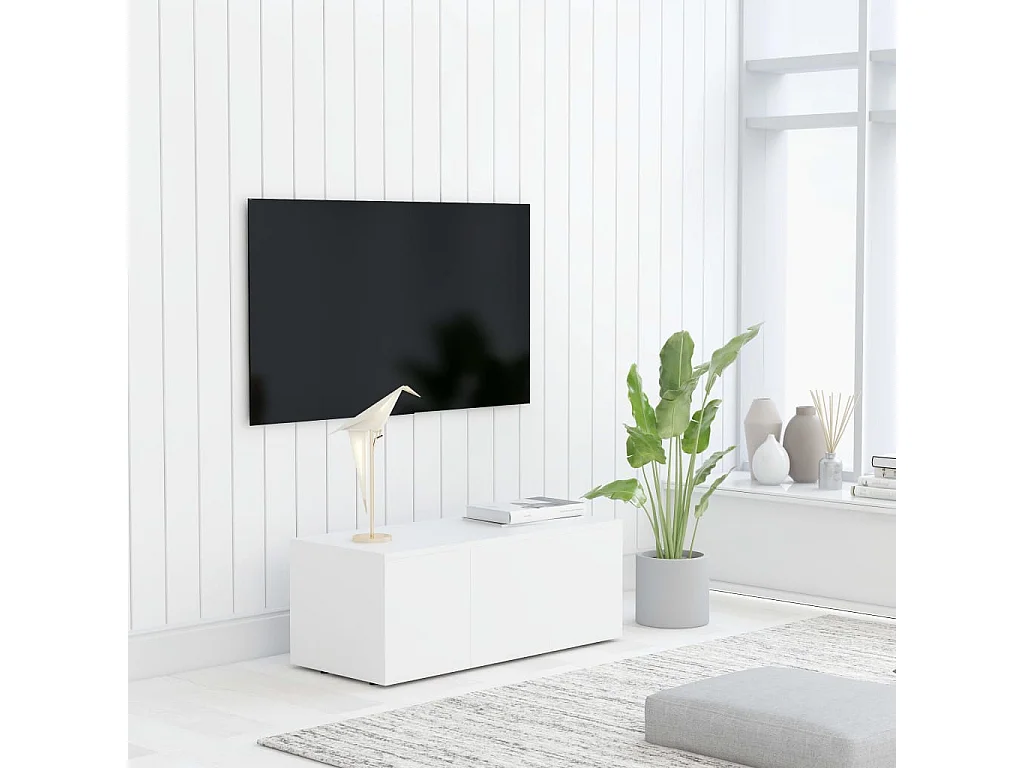 Mobile TV bianco 80x34x30 cm in legno ingegnerizzato