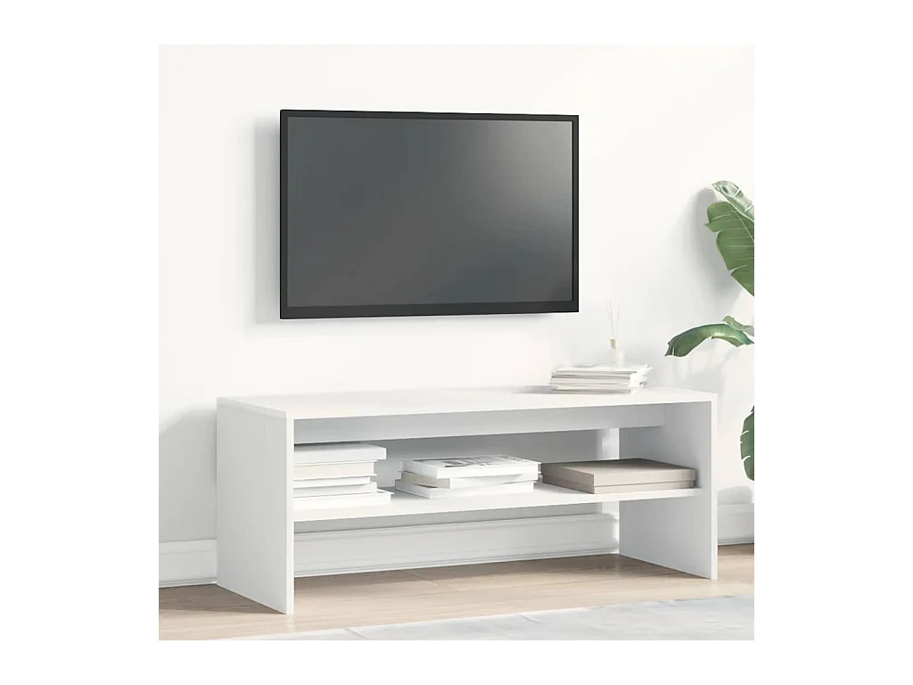 Meuble TV Blanc 100 x 40 x 40 cm Aggloméré