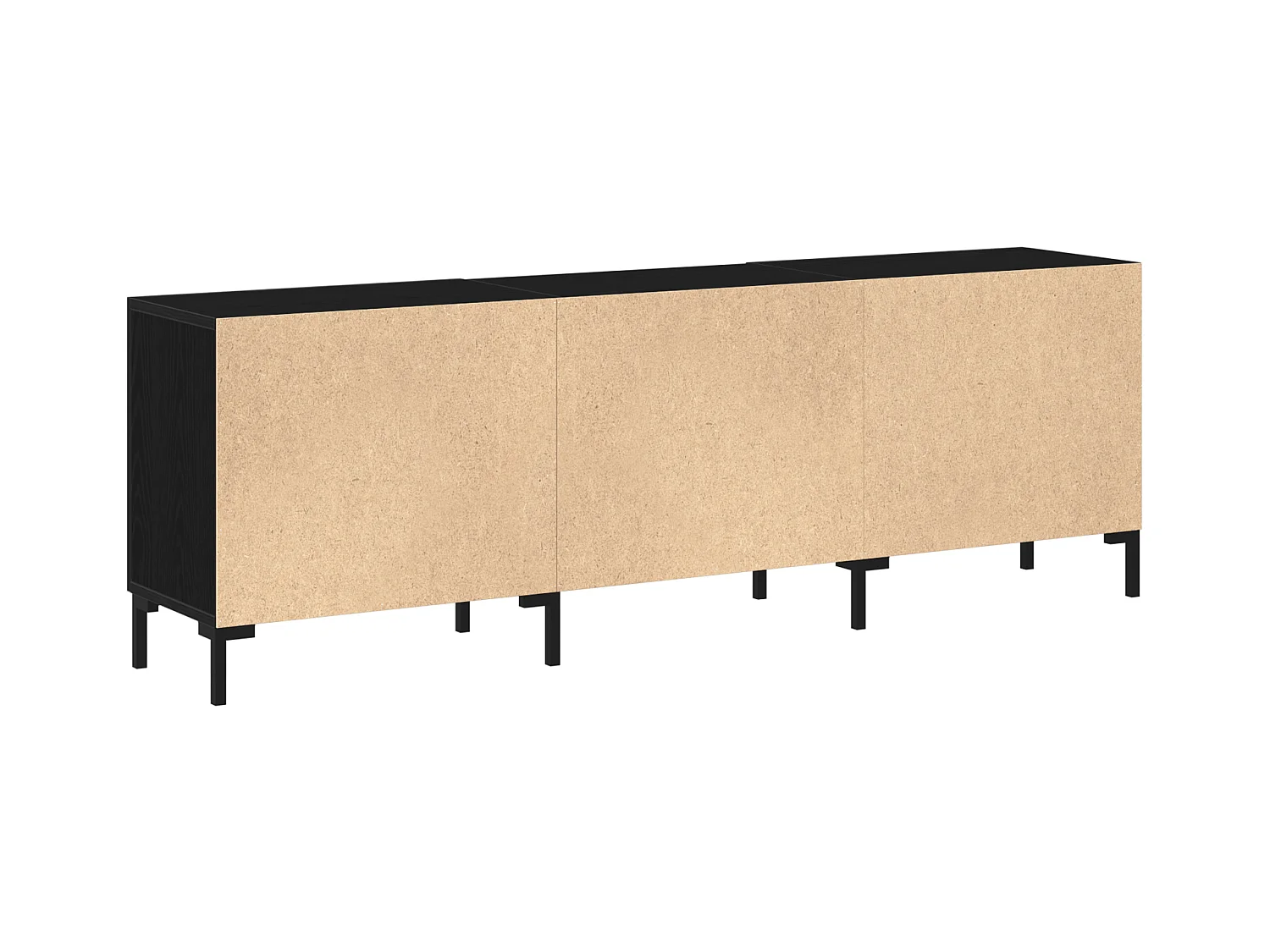 Zwarte eiken tv-kast 150x30x50 cm bewerkt hout