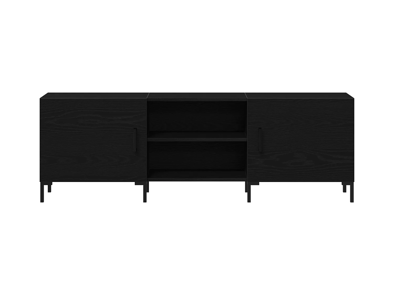 Zwarte eiken tv-kast 150x30x50 cm bewerkt hout