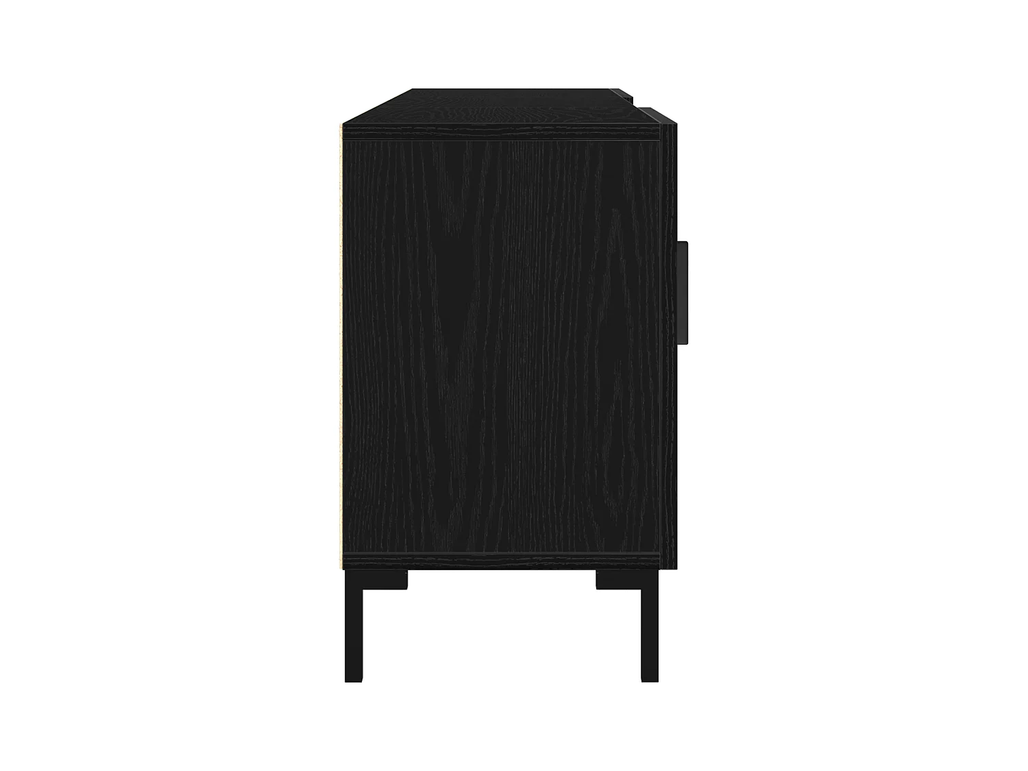 Zwarte eiken tv-kast 150x30x50 cm bewerkt hout