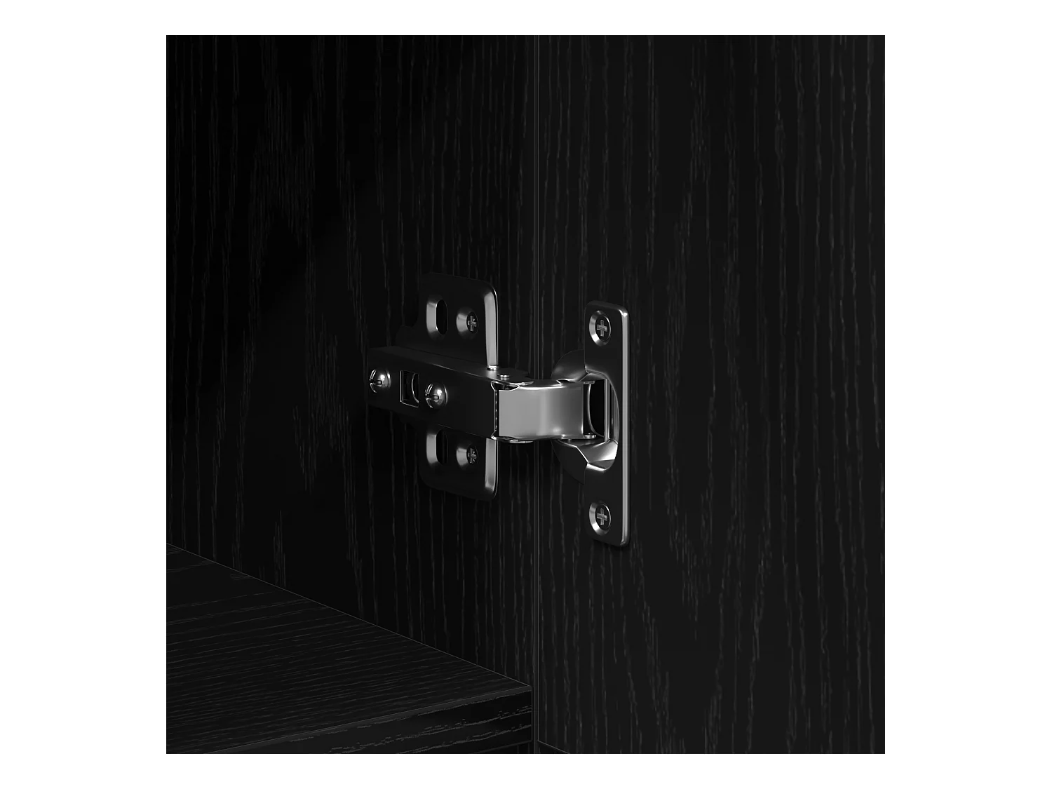 Zwarte eiken tv-kast 150x30x50 cm bewerkt hout