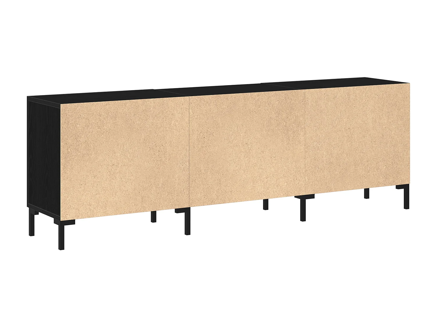 Meuble TV Noir Chêne 150x30x50 cm Bois d'ingénierie